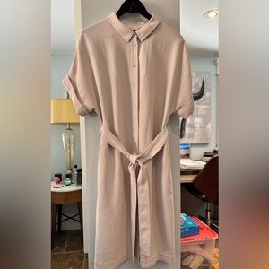 Babaton - crepe shirt dress w/tie